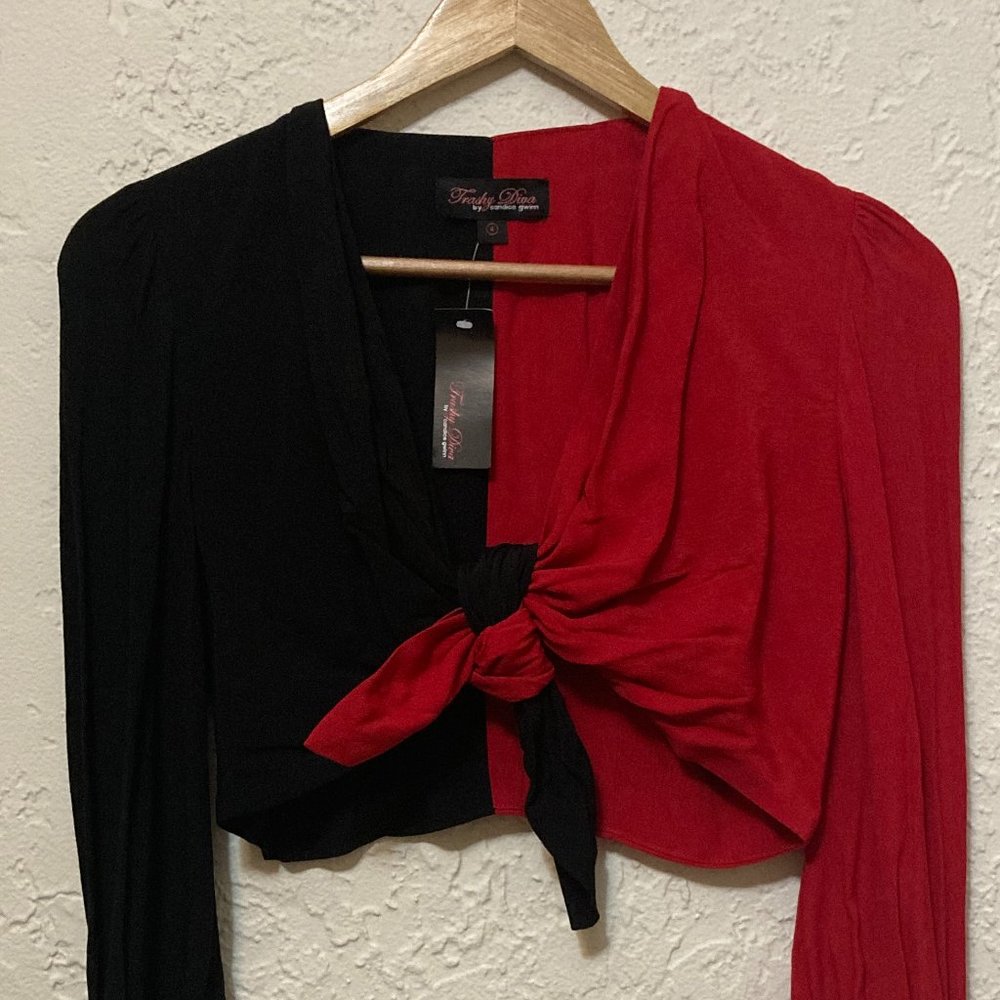Trashy Diva Queen of Hearts Harley Quinn Tie Top